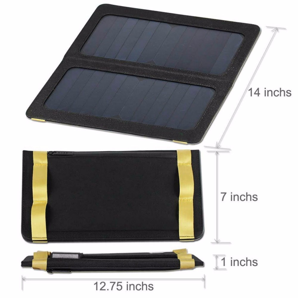 Фотография Portable Foldable Dual USB Port Solar Battery Charger For Laptop PC Phone