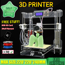 New Acrylic Frame Reprap Prusa I3 DIY 3D Printer 3 D impressora KIT Printer machine with LCD Screen 4G SD Card Filament optional