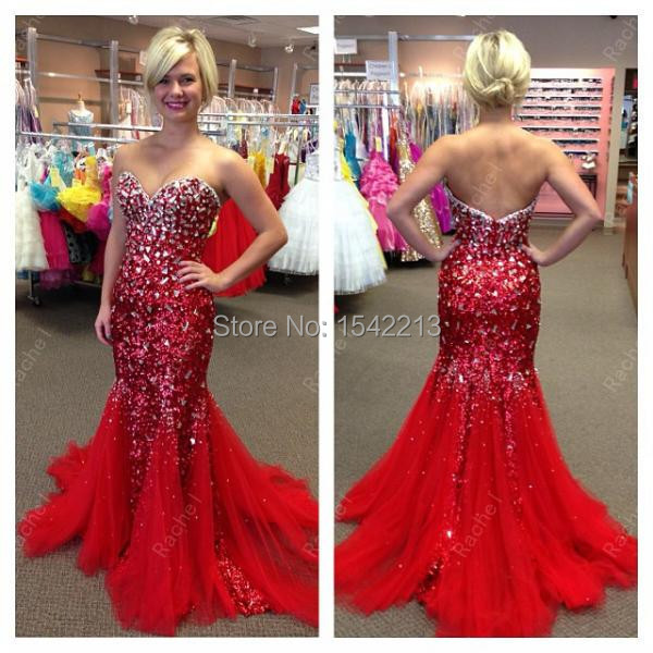 Red beaded dress