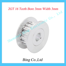10pcs 3D printer parts 2GT16 tooth 16 teeth bore 3mm synchronous wheel pulley H type passive idler pulley wheel Bearings wheel