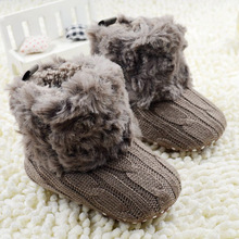 New First Walker Baby Kid Knitted Fur Snow Boots 5 Color Toddlers Soft Sole Short Boots