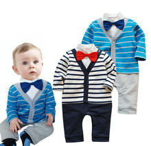 The spring and autumn period and the latest 2014 male baby cotton gentleman bow tie long-sleeved dress cute upgrades handsome oh
