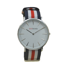 fashion dress quartz nylon man watch woman 40mm waterproof PU steel real leather band silver antibrittle casual relogio relojes