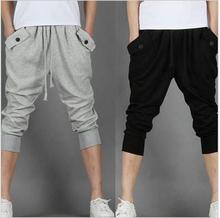 2016 Hot Sale!! Fashion Casual Loose Mens Sports Capri Cropped Short Pants Sweatpants Jogger Trousers 2 Colors M-XXL