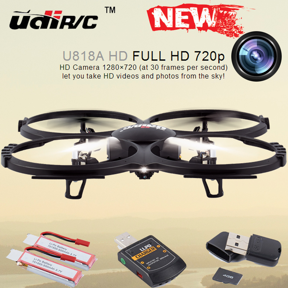 2016 UDI U818A-HD 2.4G 4 CH 6 AXIS RC Quadcopter Drone with Camera HD Return Home Function VS SYMA X5SW JJRC H8C Free Shipping