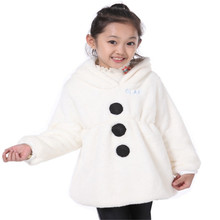 2015 New Christmas Girl Jacket Cartoon Children Olaf Kids Coats Snowman Winter Jackets Outerwear Clothing Casual Costume
