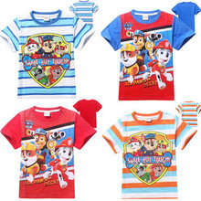 Free shipping 2015 new cartoon dog patrol pattern cotton T shirt boys sports summer style children