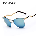 Luxury CAT eye Sunglasses women vintage brand designer rimless Sun glasses women s Rhinestone Metal frame