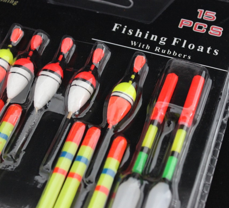 Fishing Gear Block fishing 15PCS set Assorted Sizes Lot Fishing Lure Floats Bobbers Slip Drift Tube
