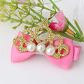 Cute Style Hair Accessory New Pattern Glitter Pearl Baby Accessories Girl Hollow Crown Hairpin Kids Barrette