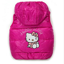 Children Outerwear Baby Girls Leopard Brand Lace Vest hello kitty Clothing Kids Girl s Cartoon Clothes
