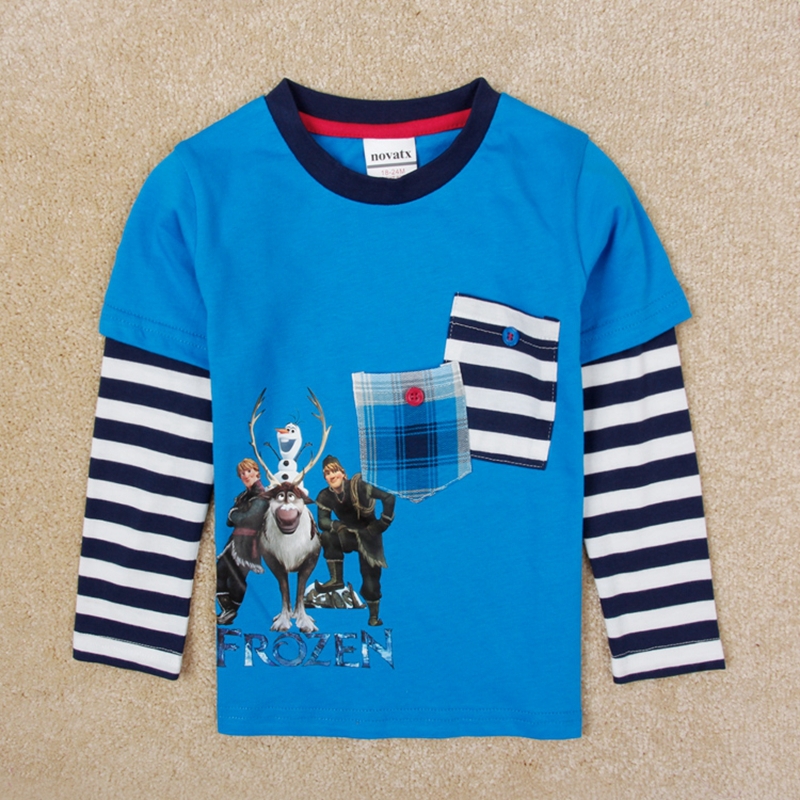 kids clothes boys t shirt cartoon painted children t shirts boys clothing casual 100% cotton long sleeve t shirts for boys A5489