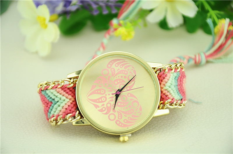 5 Colors New Brand Handmade Braided Friendship Bracelet Watch GENEVA Hand-Woven Watch Ladies Quarzt Watches reloj (13)