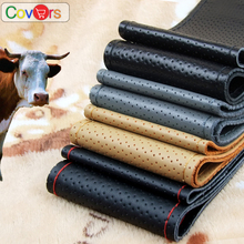 2015 Genuine Leather Steering Wheel Cover,Car Styling Accessories Volante Esportivo,DIY Handmade Case With Needles and Thread