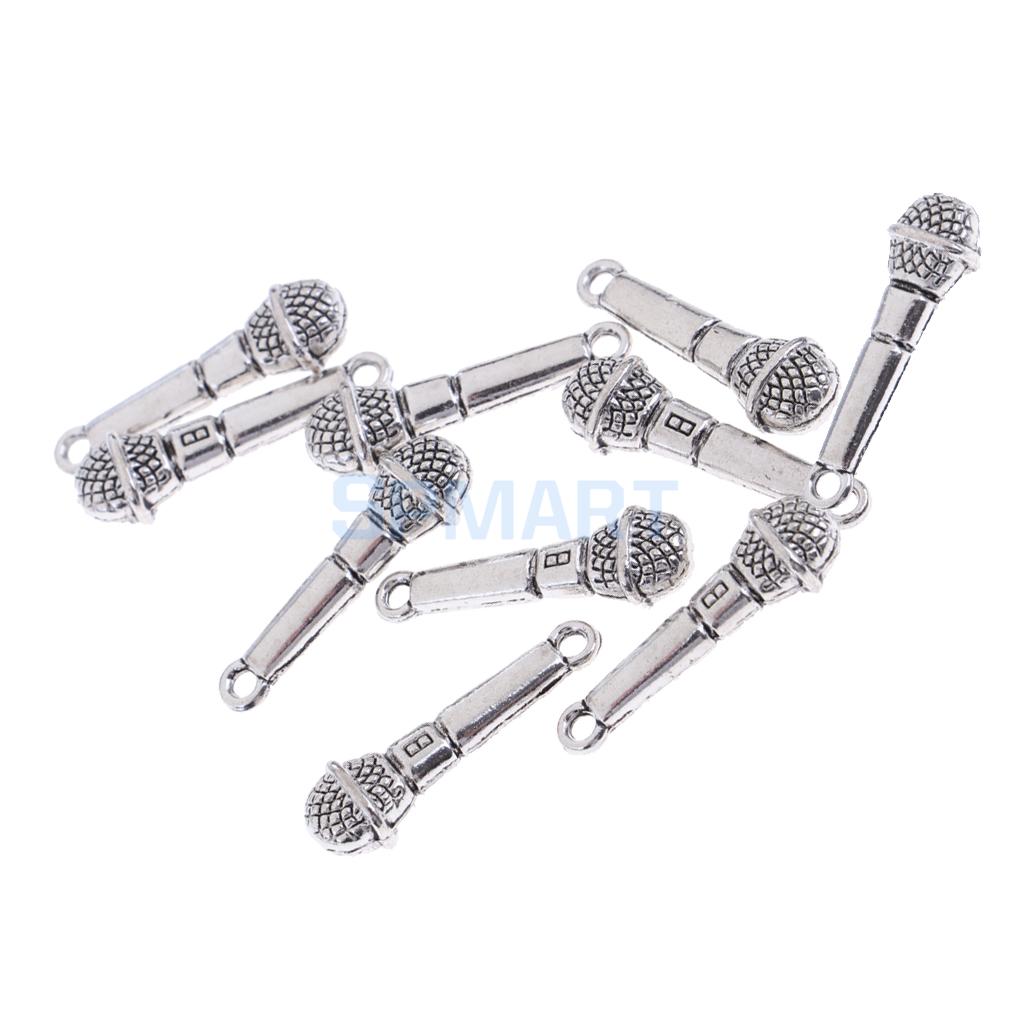 Micrófono de aleación 10 un Set modelo para salas de música 1//12 Casa De Muñecas Decoración