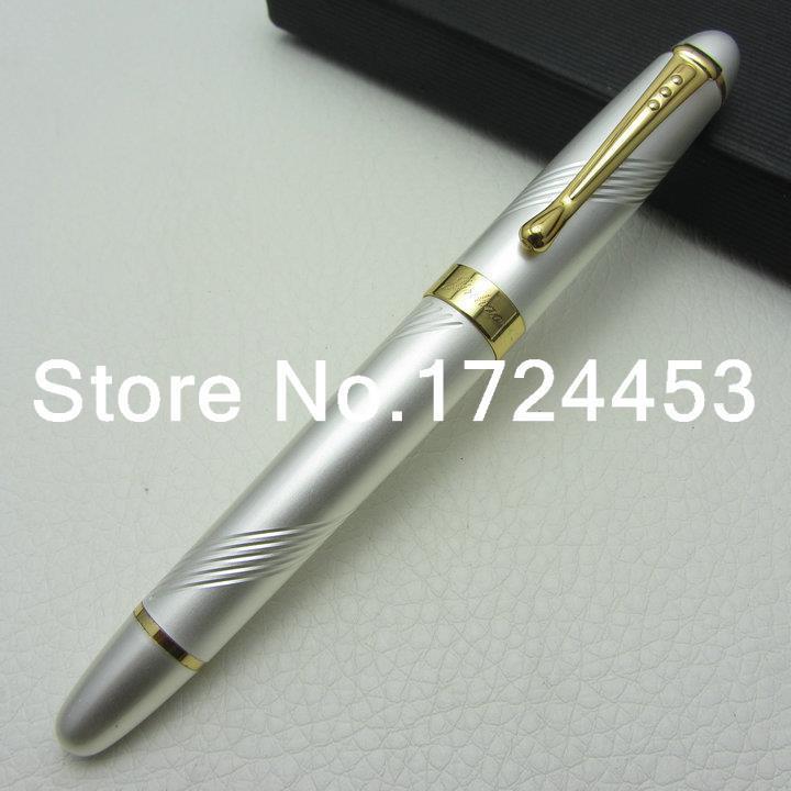 JINHAO White And Gold clip Fountain Pen M Nib with gift box J1103