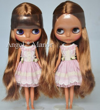 Nude Blyth Doll, gold hair,Dark skin, big eye doll,Fashion doll Suitable For DIY Change BJD , For Girl’s Gift