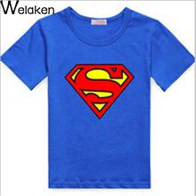 2016 Summer Style Cartoon Superman Spider-Man Print Baby Boy T-Shirt Short Sleeve Children Tees Outerwear Kids T Shirt