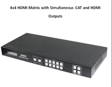 Бесплатная доставка 4 x 4 микро-hdmi матрица с одновременным кошка и HDMI выходы, Микро-hdmi сигнал до 164ft / 50 м для многокомнатная подключения к 1080 P