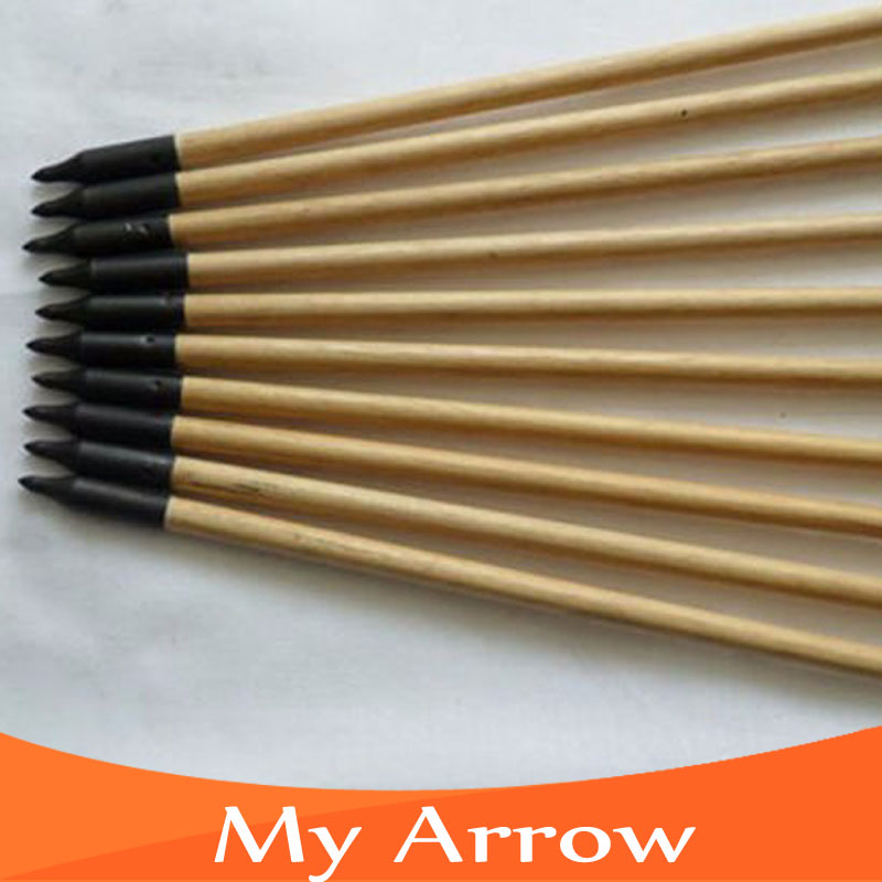 Archery Longbow 80cm Traditional Wooden Arrow White Turkey Feather European Arrow Broadhead For Recurve Bow Archery