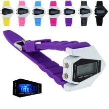 Caliente Popular deportes militar Stealth Fighter multifunción LED Digital Light reloj mujer