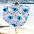 Round Hippie Tapestry Beach Throw Roundie Mandala Towel Yoga Mat Bohemian
