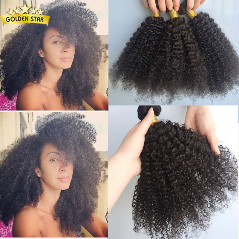 Virgin Brazilian Afro Kinky Curly Hair 4pcs Cheap Kinky Curly Virgin Hair Bundles Deals Black Human Hair Weave Three Bundles