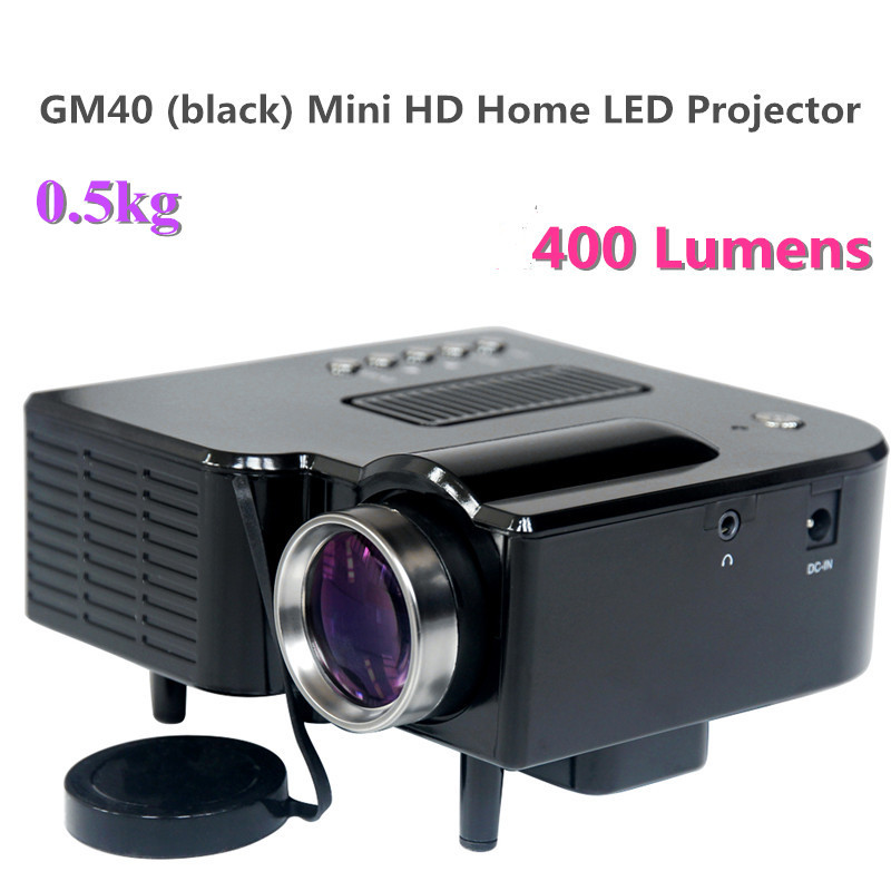 (GM40) black Mini HD Home Theater Projector Video Games 24W Multimedia