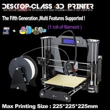 7 Material size 225*225*225mm High Quality Precision Reprap Prusa i3 DIY 3d Printer kit with 1 Roll Filament 8GB SD card and LCD