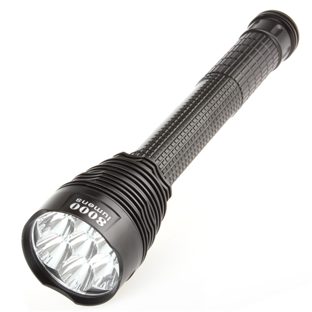 Фотография TrustFire flash light J18 LB-XL T6 3500LM flashlight 7 Bulbs LED Torch + 3 x 26650 Batteries + Charger