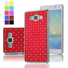 Rhinestone Plastic Rubberized Matte Cover With Silver Edge Star Bling Case For Samsung Galaxy A3 A300X