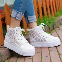 Free shipping 2016 Summer Openwork lace high shoes woman#HR566