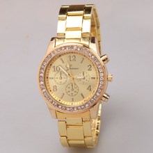 W46 LZ Jewelry Hut 2016 New Fashion Top Quality Luxury Brand Stainless Steel Geneva Rhinestone Quartz Men’s Watch
