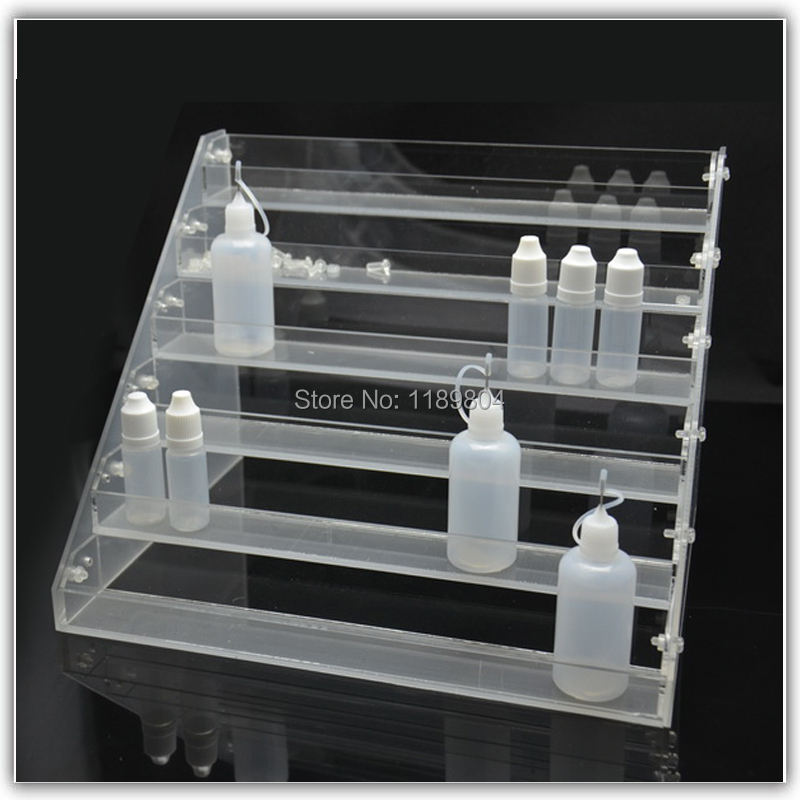 2pcs/ lot clear electronic cigarette acrylic e juice bottle display holder rack store shop show stand  e cig display shelf