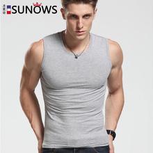 Fashion Brand Men s 100 Cotton O Neck Tank Tops Summer Male Sleeveless V Neck Vest