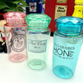 Outdoor Sport Favorite Fashion Plastics Water Bottles 3 Color Diamond Shape Lids Drinking Bottle School For