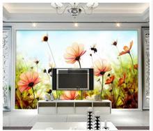 Custom 3d photo wallpaper room mural Beautiful dream flowers painting HD photo room sofa TV background non-woven wallpaper mural