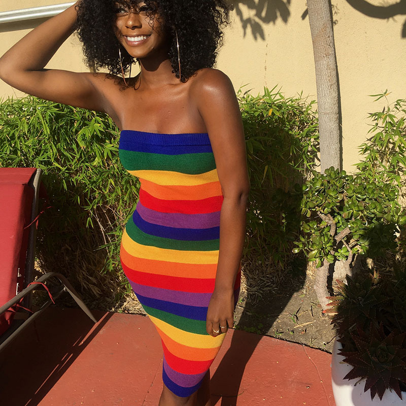 sexy rainbow dresses