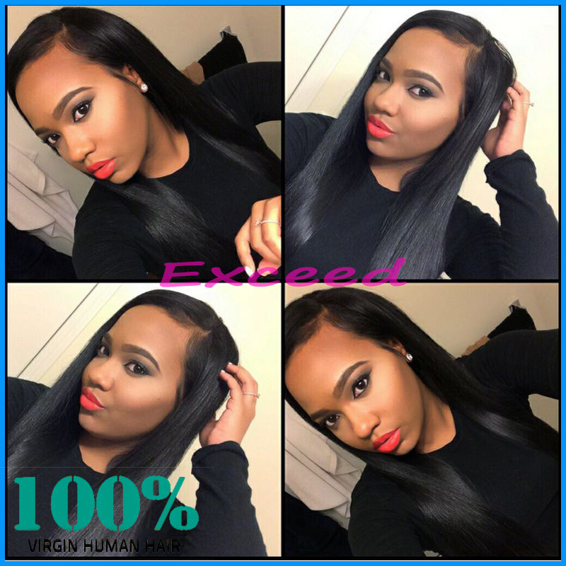 Glueless full lace wigs/lace front wigs malaysian virgin hair straight full lace human hair wigs for black women