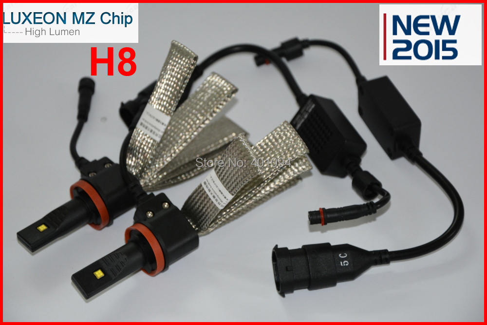 1 Set 2015 NEW H8 40W 5000LM CREE / PHILIP LED Headlight Kit LUXEON MZ CHIP 12/24V  Xenon White 6K Driving Lamp H1 H3 H7 H16 880