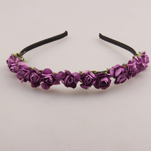 2015 Cute Rose Flower Crown Festival Headband Headwear Wedding Garland Floral Hairband Accessories