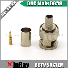 Freeshipping BNC male crimp plug for RG59 coaxial cable RG59 BNC Connector BNC male 3 piece