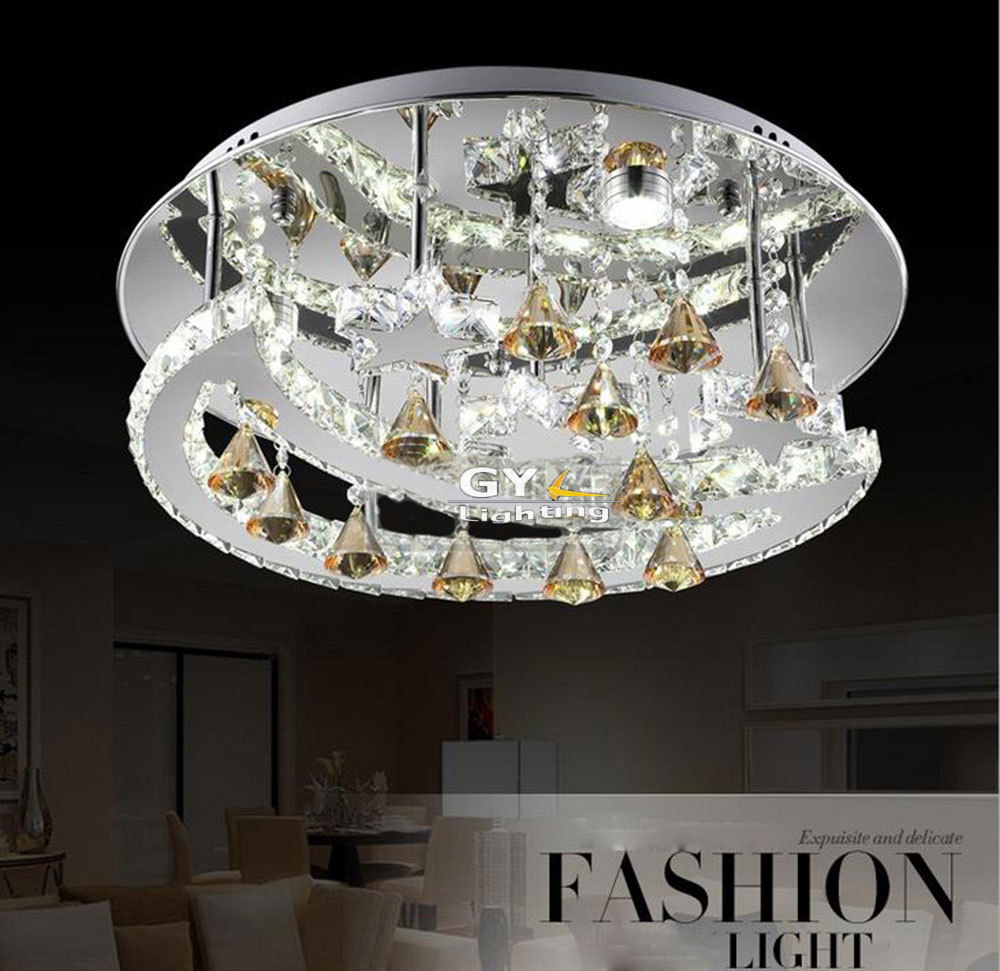 AC100 240V 33W 55 15cm Lustres led moonl LED crystal chandelier lights Modern minimalist stainless steel
