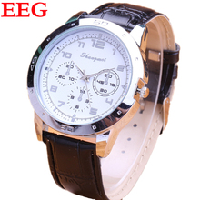 Mens Watches Top Brand Luxury Fashion Quartz Watch Men Leather Military Watches Decorated Three Eyes Dress Watches Wristwatch