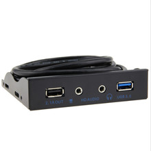 USB 3.0 1 Port Metal Front Panel USB Hub with 1 USB 2.1A Charging Port/1 HD Audio Output Port/1 Microphone Input Port