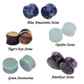 New 10pieces 5 Styles Ear Plug Body piercing Jewelry Organic Stone Ear Plugs Saddle Flared Tunnels