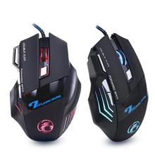 NEW 5500 DPI USB Wired Mouse Mice LED Optical Gaming Mouse Mice computer mouse 7 Button 3D Scroll Wheel Black