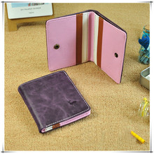 Cute women credit card holders PU leather ID card wallets for men boy korean style fold