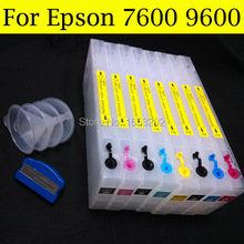 High Capacity refill ink cartridge for epson 7600/9600 cartridge C13T544100-C13T544800 for Epson printer 9600 dye/pigment