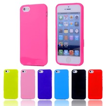 Candy Color Silicone TPU Gel Soft Case For Apple iPhone 5 5S Rubber Material Soft Back Cover For iPhone5 Shockproof Phone Bags